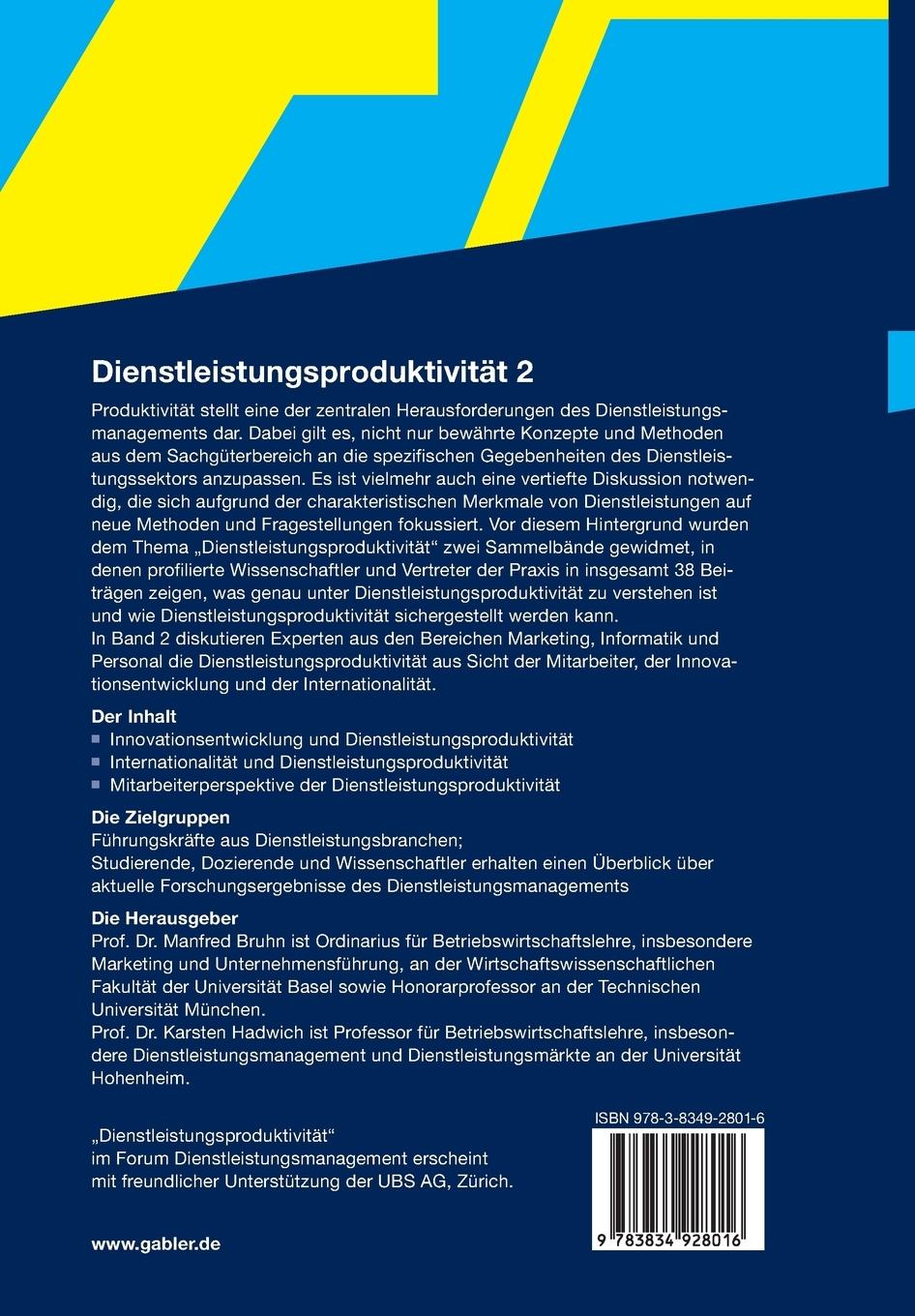 Rückseitencover Dienstleistungsproduktivität