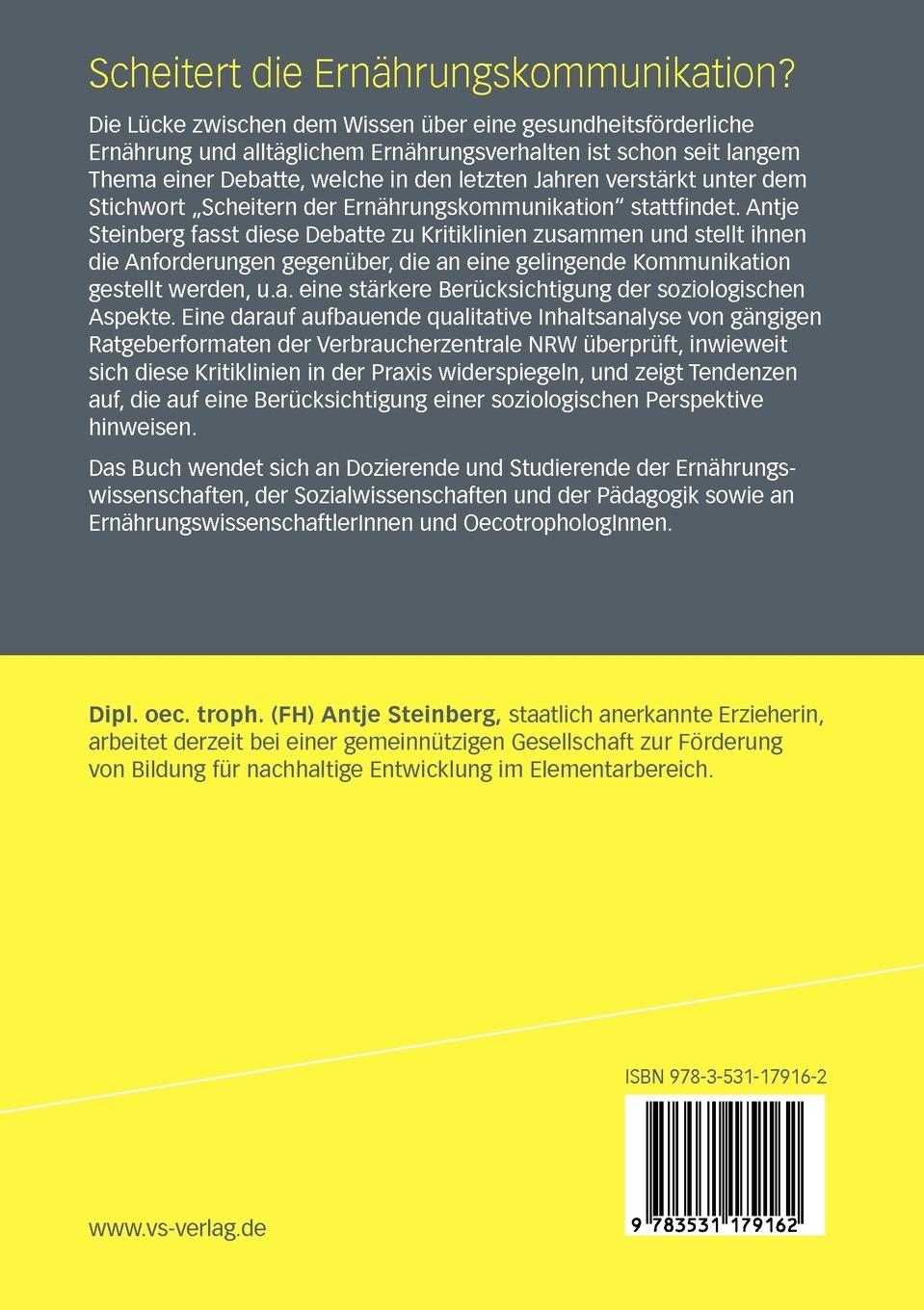 Rückseitencover Scheitert die Ernährungskommunikation?