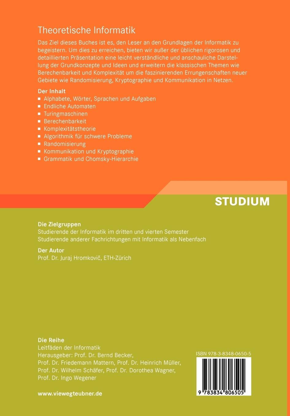 Rückseitencover Theoretische Informatik