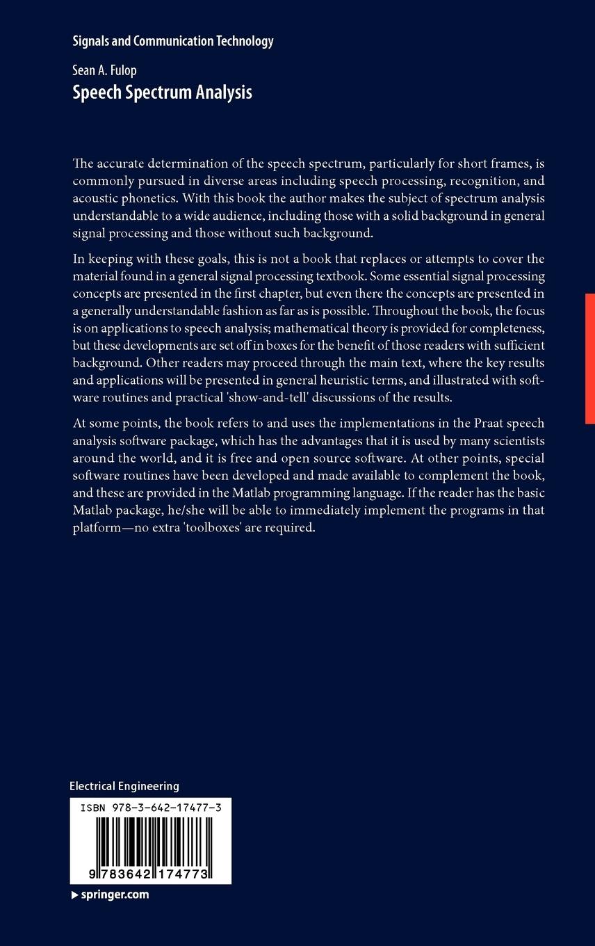 Rückseitencover Speech Spectrum Analysis