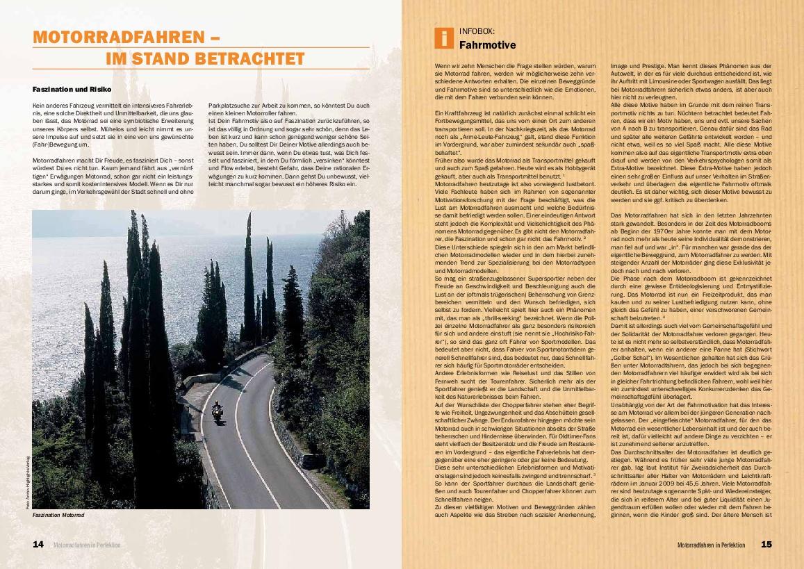 Beispielinhalt (Bild) Motorradfahren in Perfektion