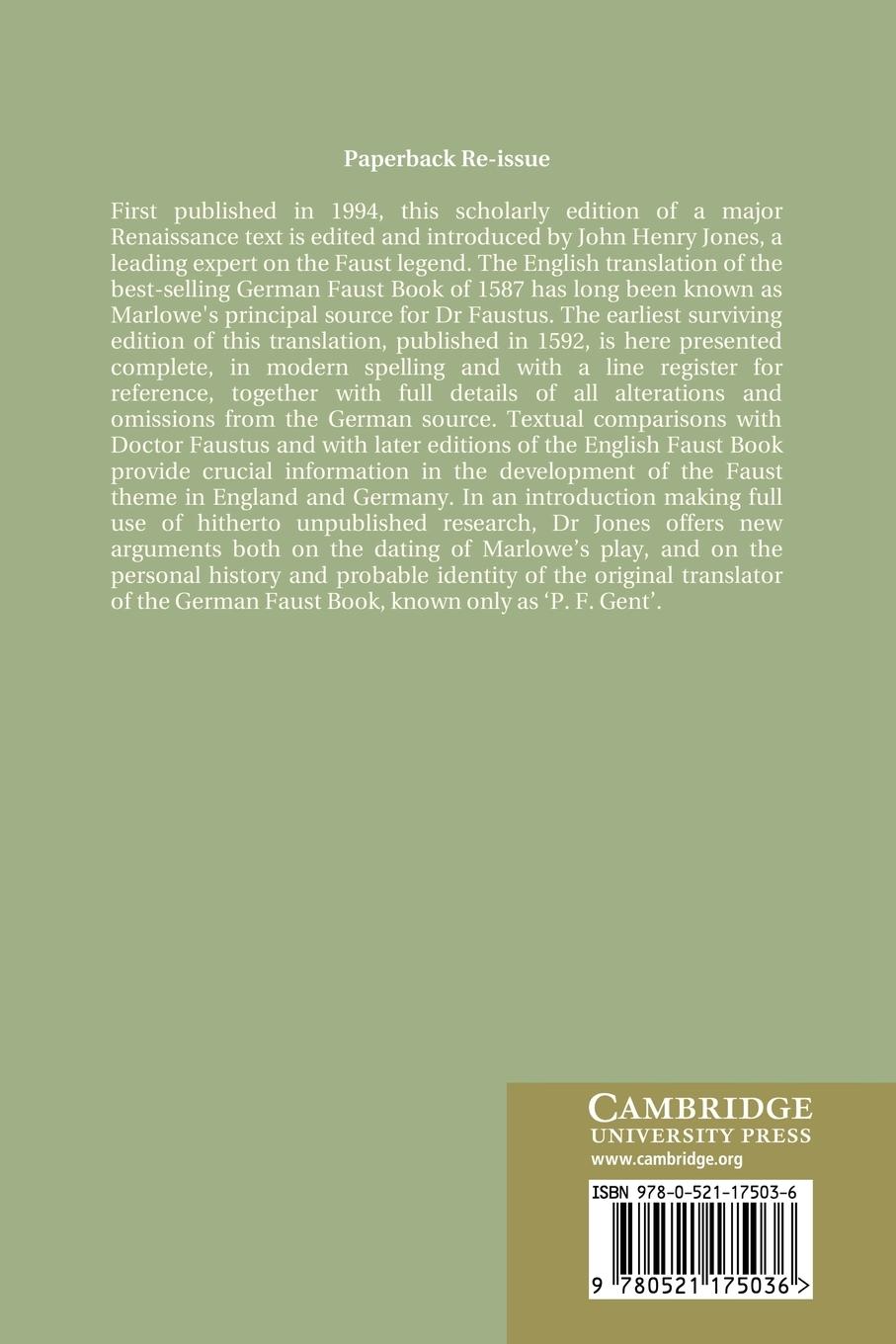 Rückseitencover The English Faust Book