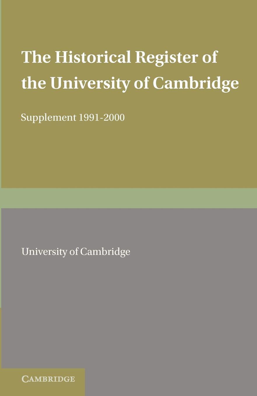 Vorderes Coverbild The Historical Register of the University of Cambridge