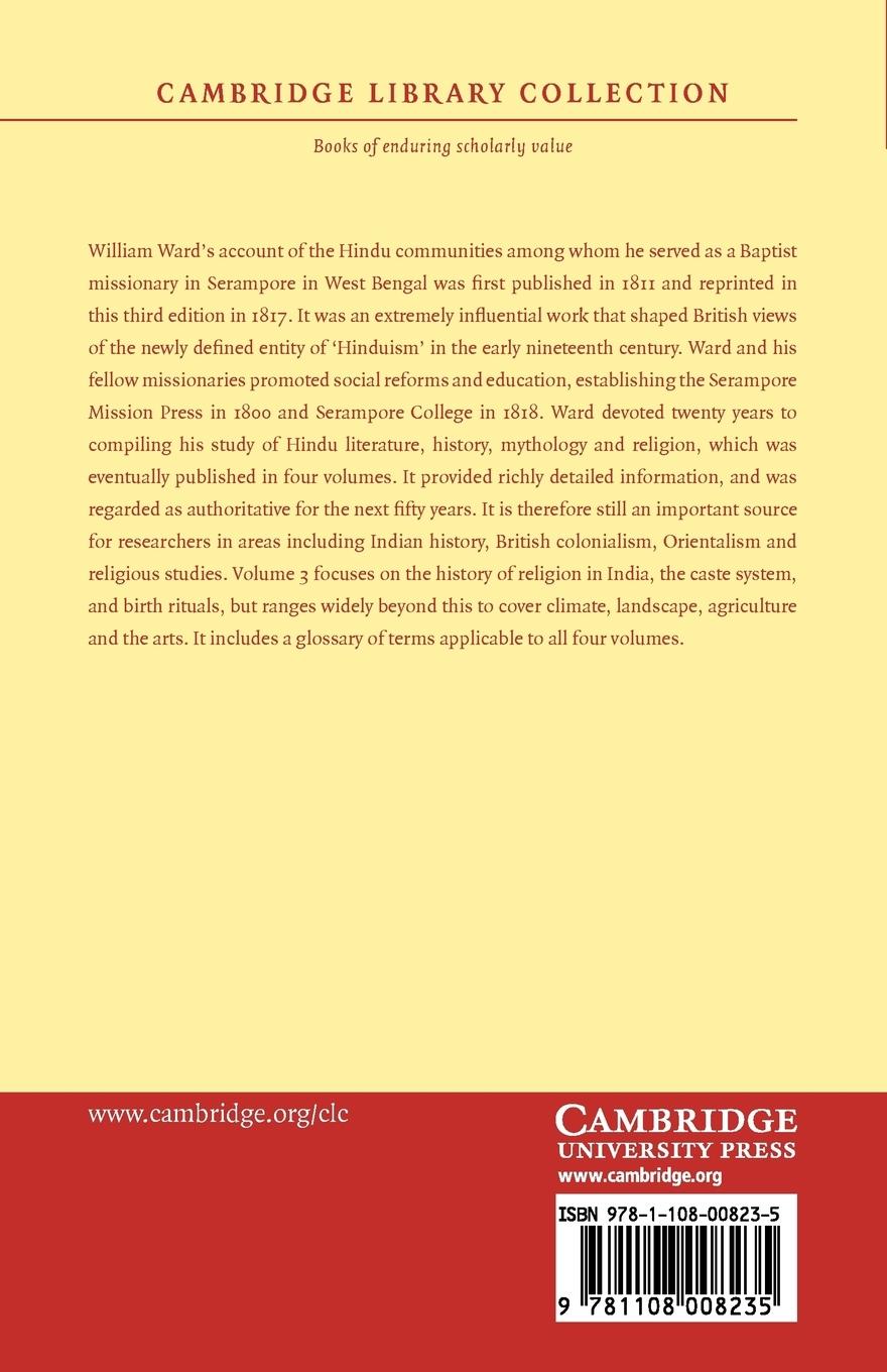 Rückseitencover A   View of the History, Literature, and Religion of the Hindoos