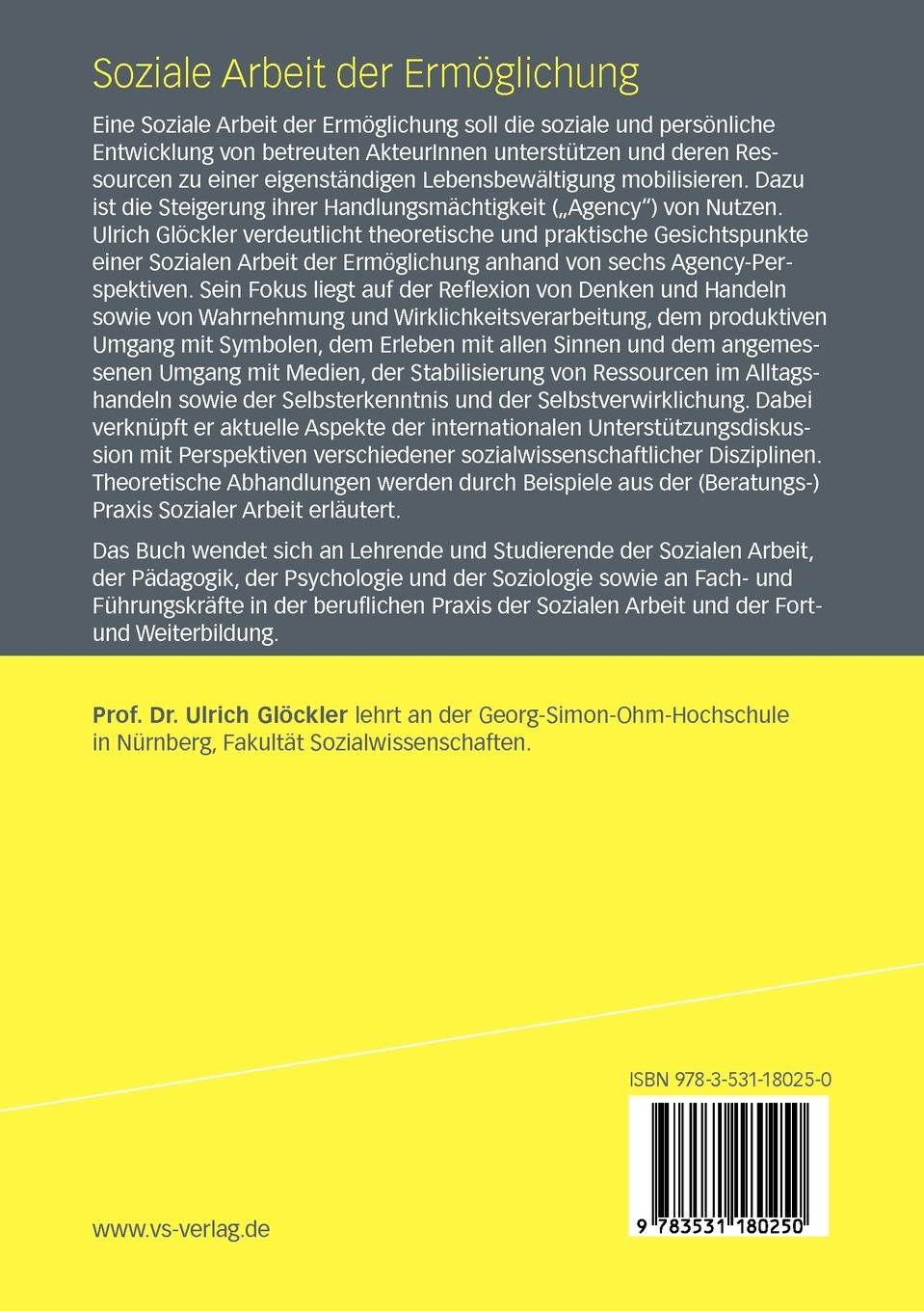 Rückseitencover Soziale Arbeit der Ermöglichung