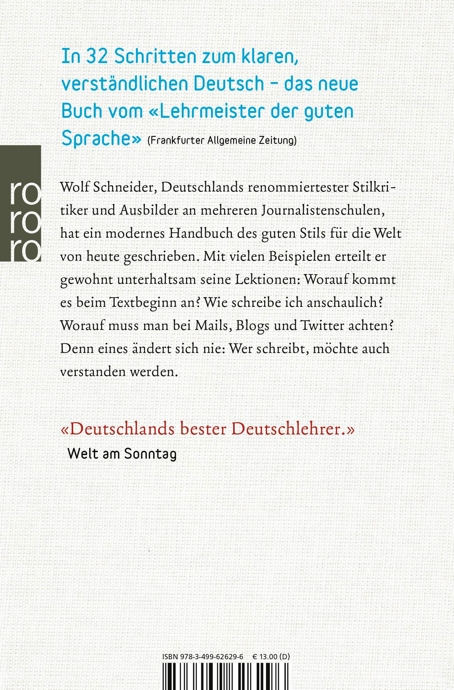 Rückseitencover Deutsch für junge Profis