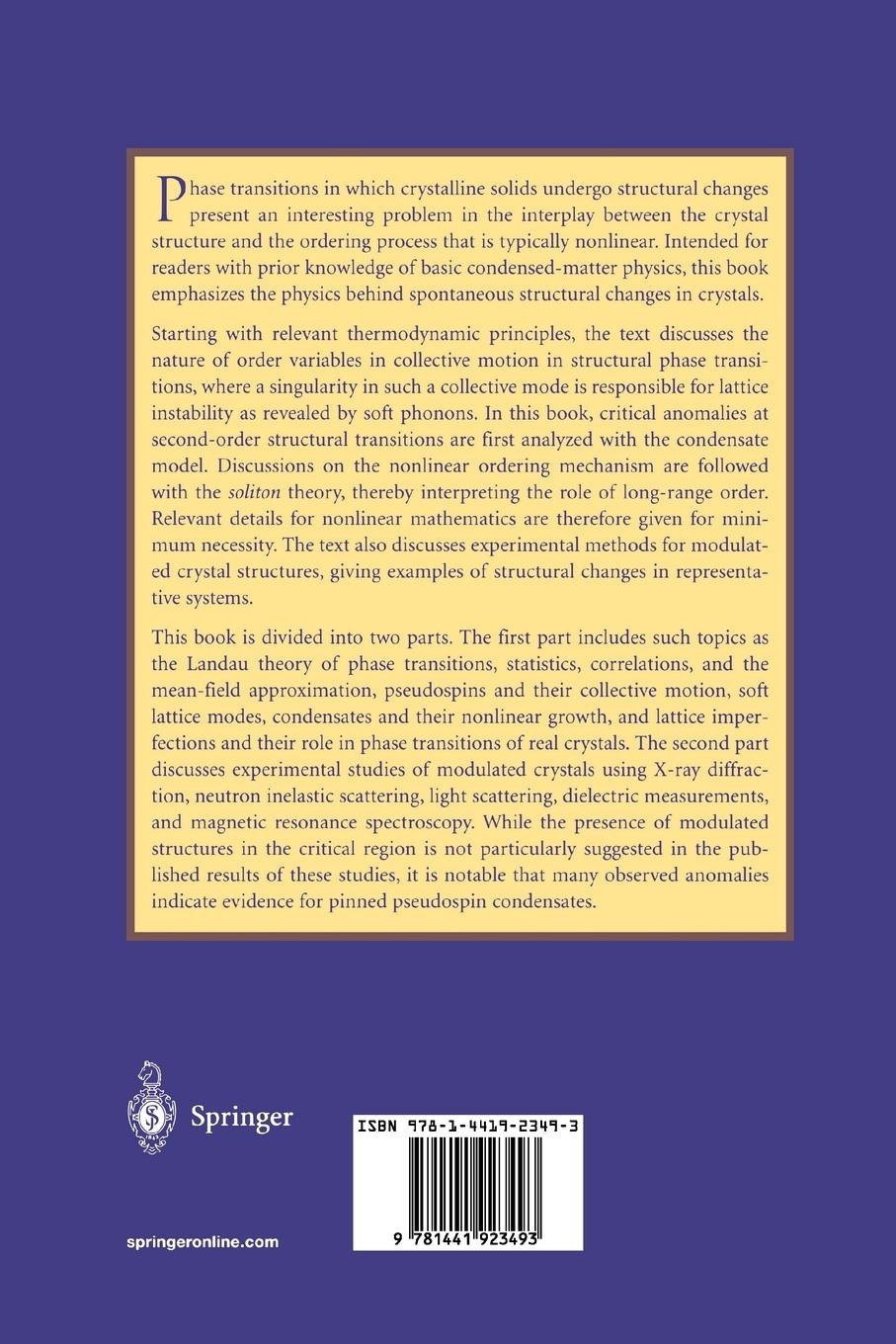 Rückseitencover The Physics of Structural Phase Transitions