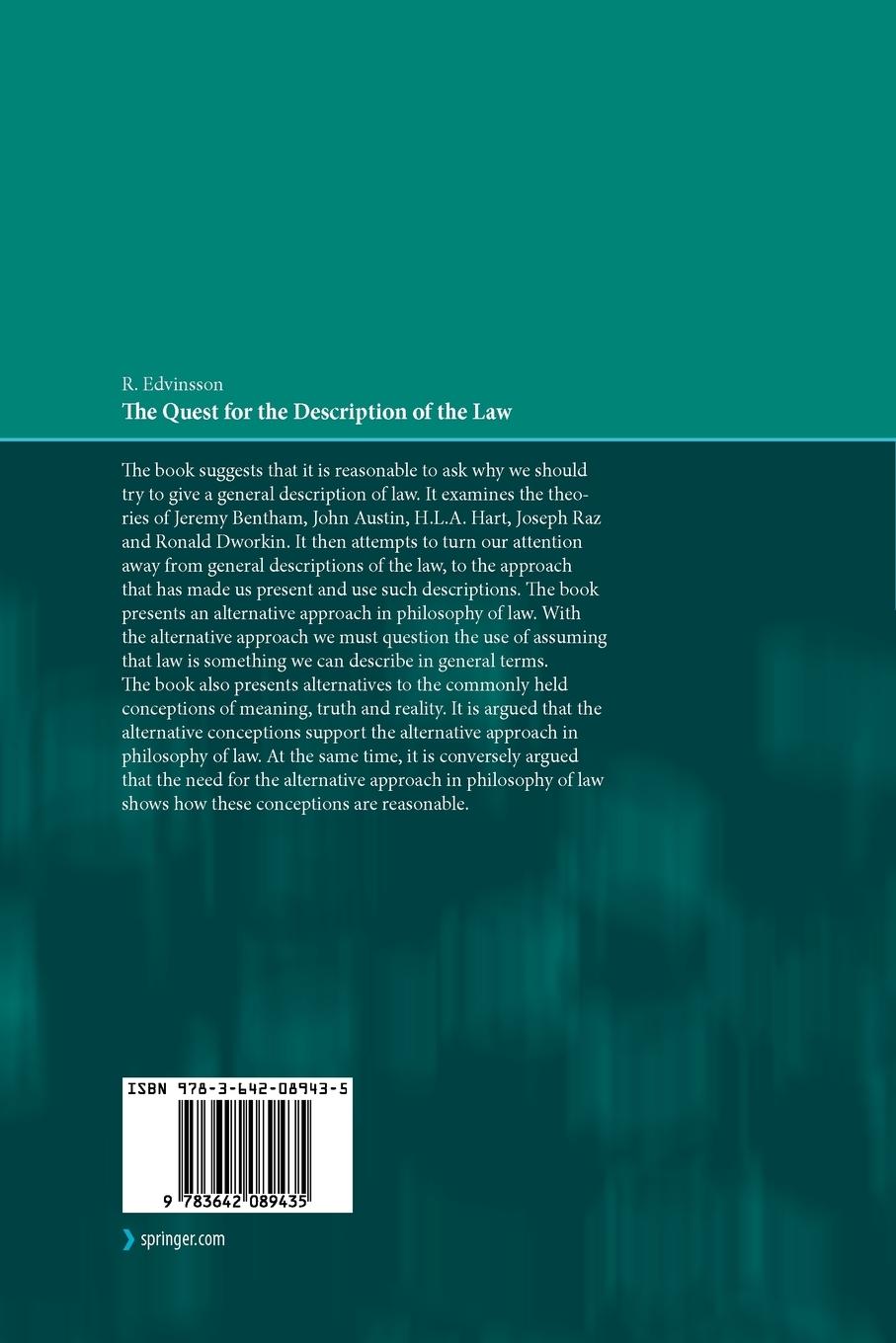 Rückseitencover The Quest for the Description of the Law