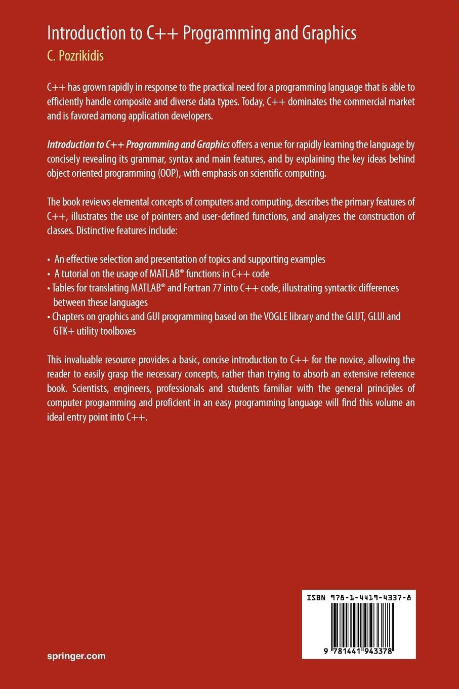 Rückseitencover Introduction to C++ Programming and Graphics