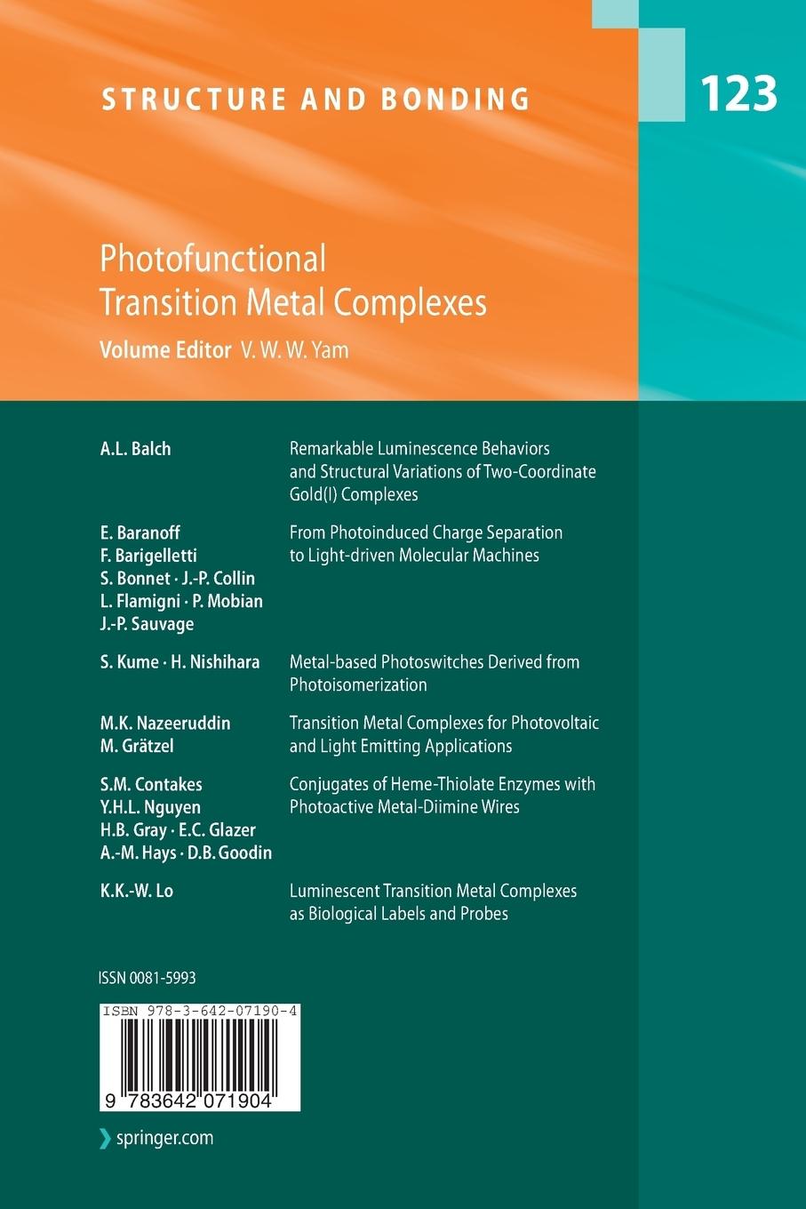 Rückseitencover Photofunctional Transition Metal Complexes