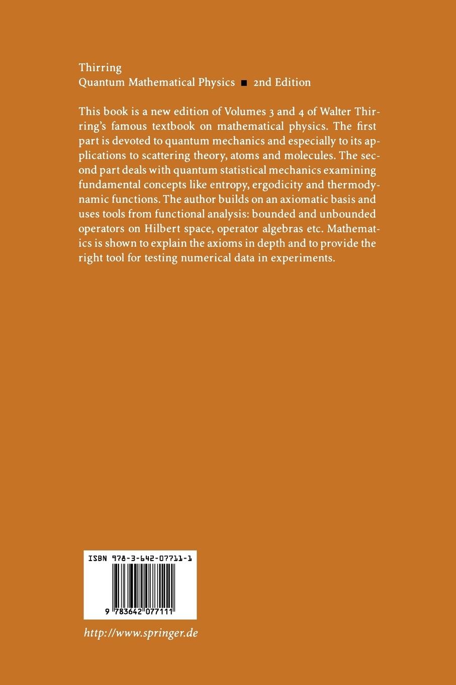 Rückseitencover Quantum Mathematical Physics