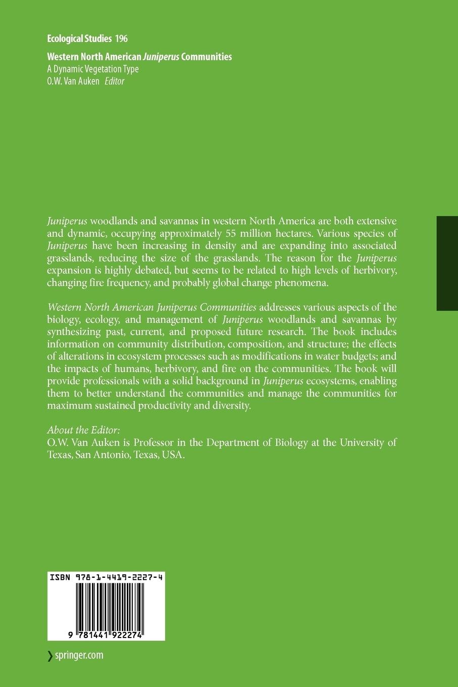 Rückseitencover Western North American Juniperus Communities