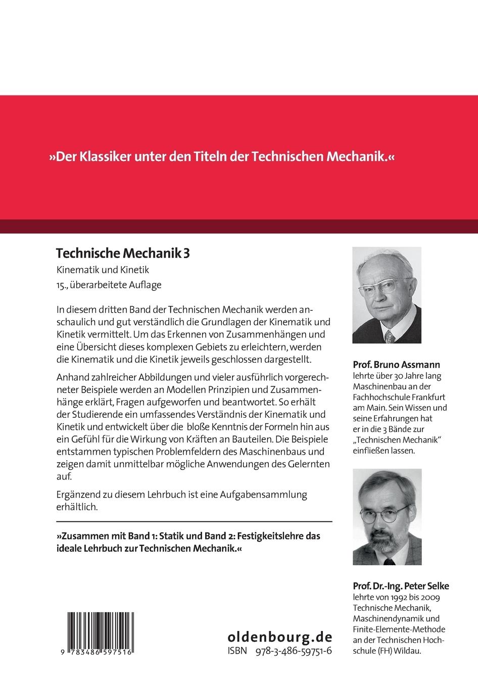Rückseitencover Technische Mechanik 3