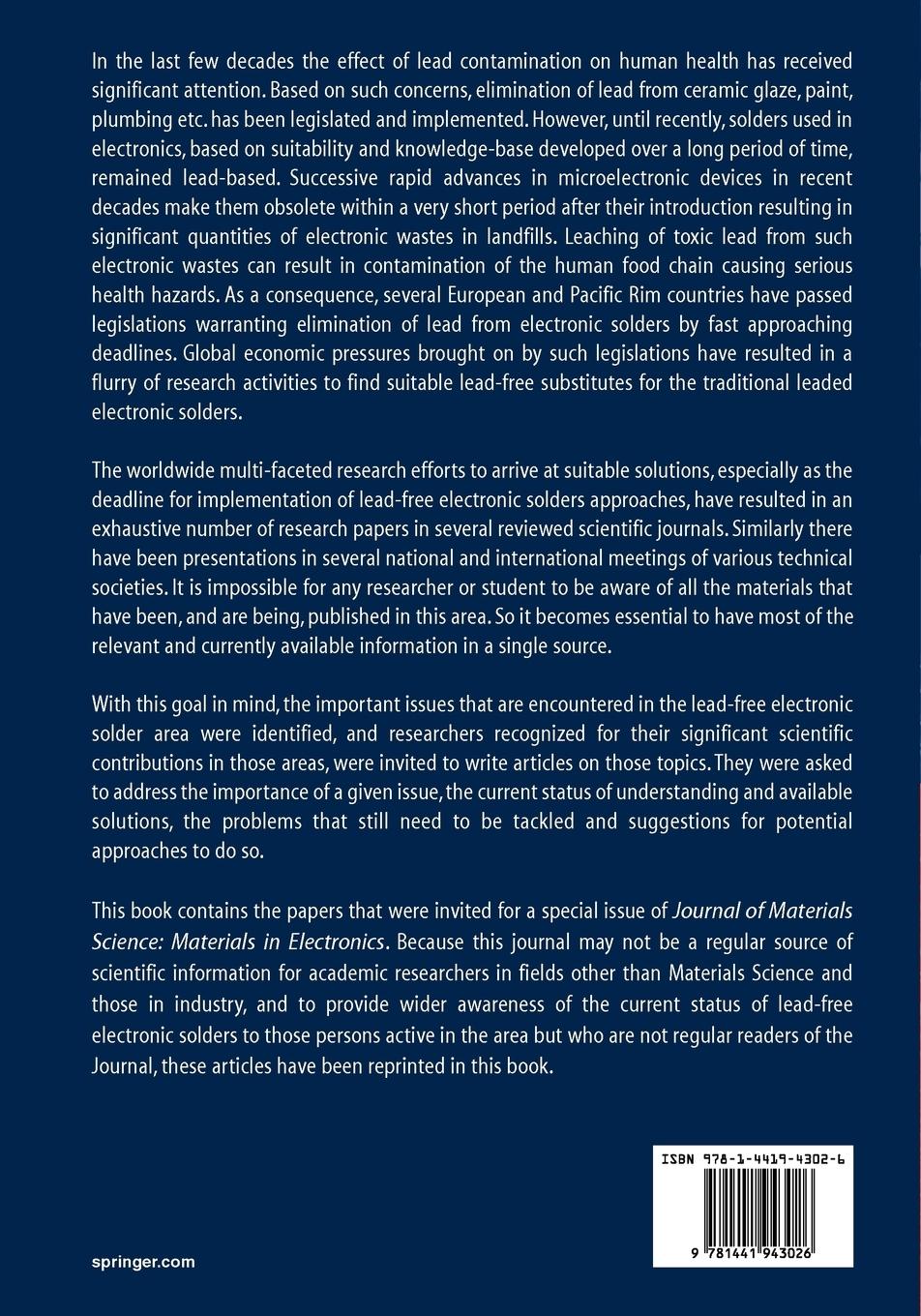 Rückseitencover Lead-Free Electronic Solders