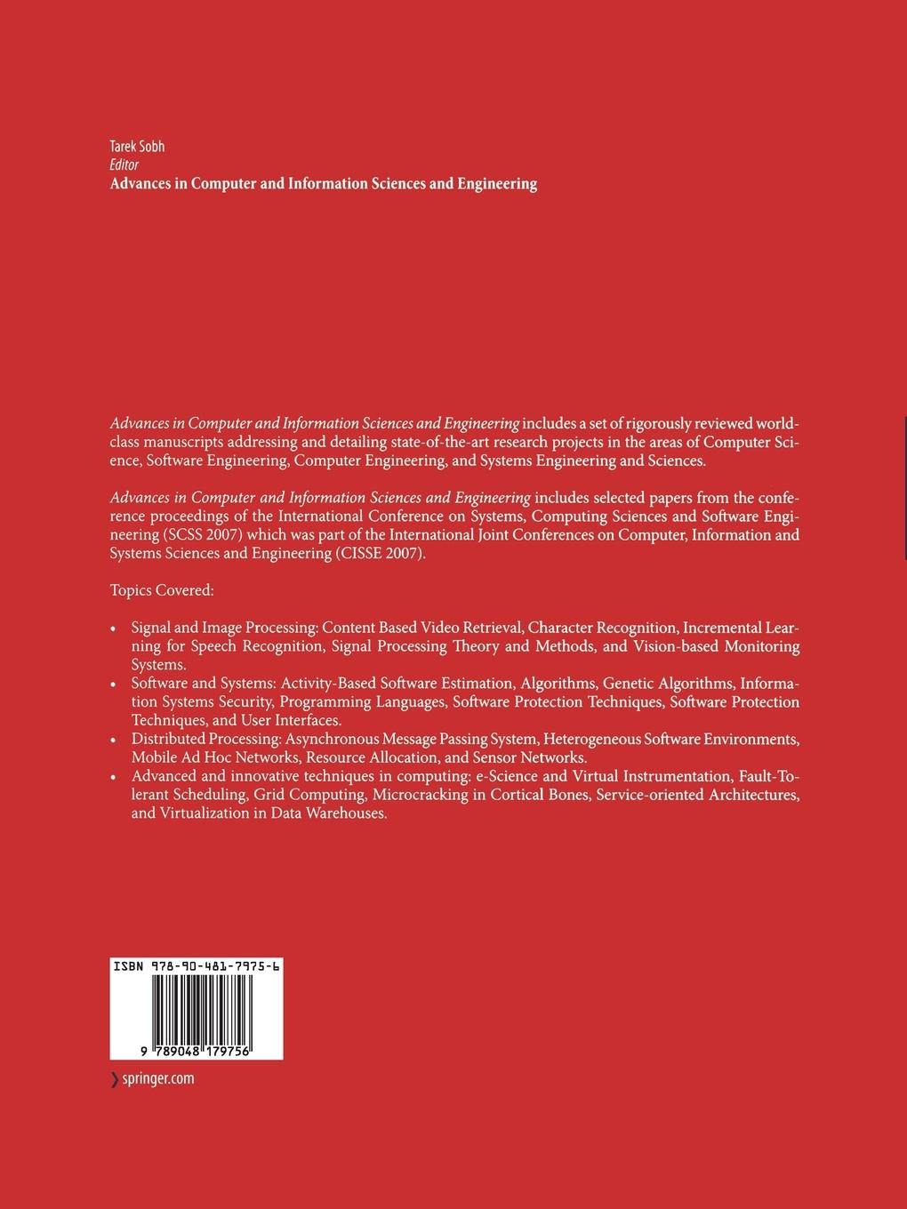 Rückseitencover Advances in Computer and Information Sciences and Engineering