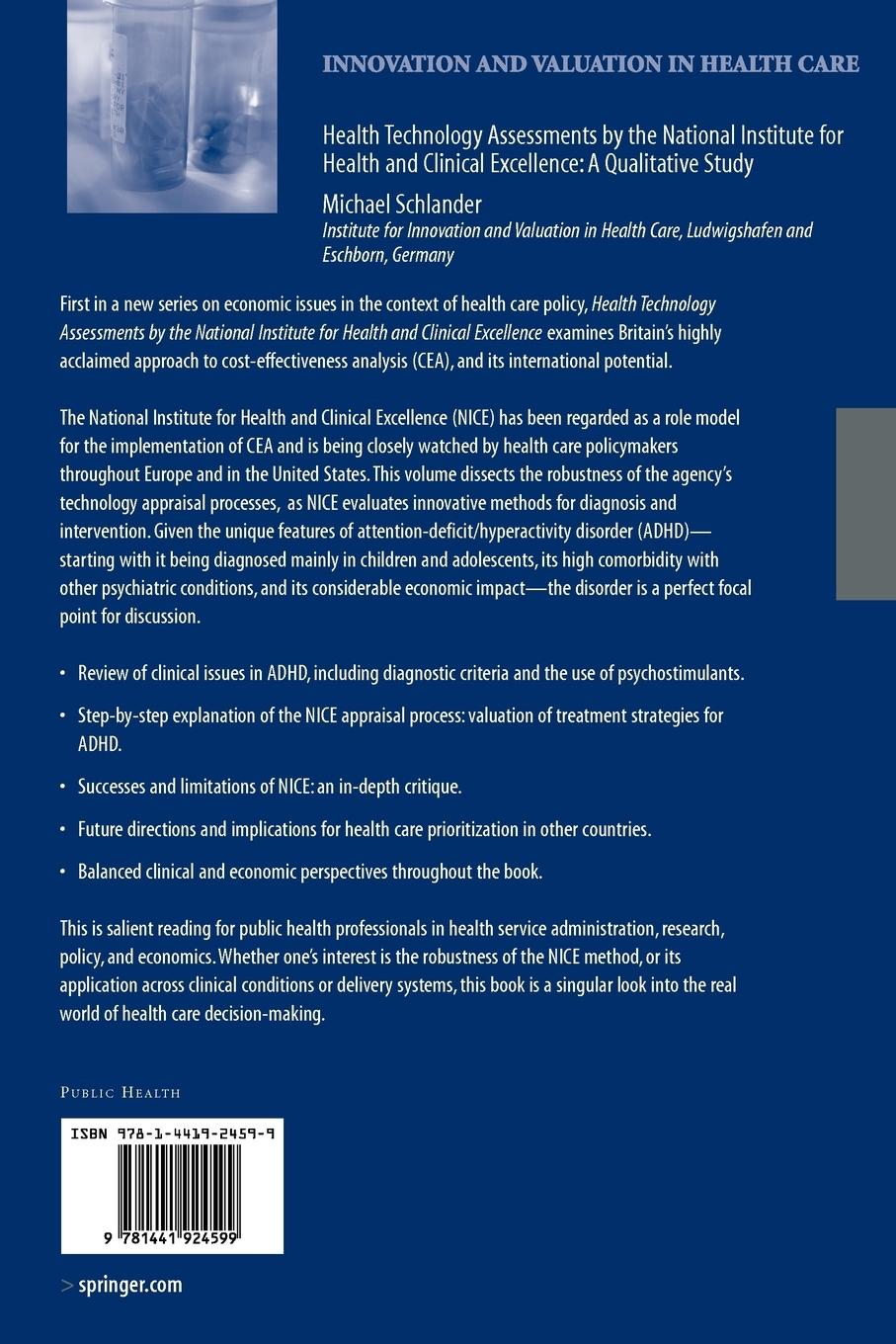 Rückseitencover Health Technology Assessments by the National Institute for Health and Clinical Excellence
