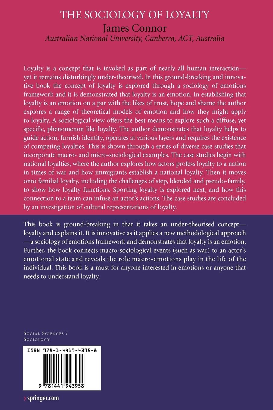 Rückseitencover The Sociology of Loyalty