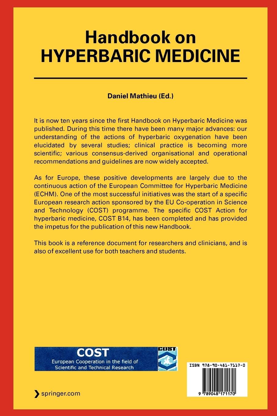 Rückseitencover Handbook on Hyperbaric Medicine