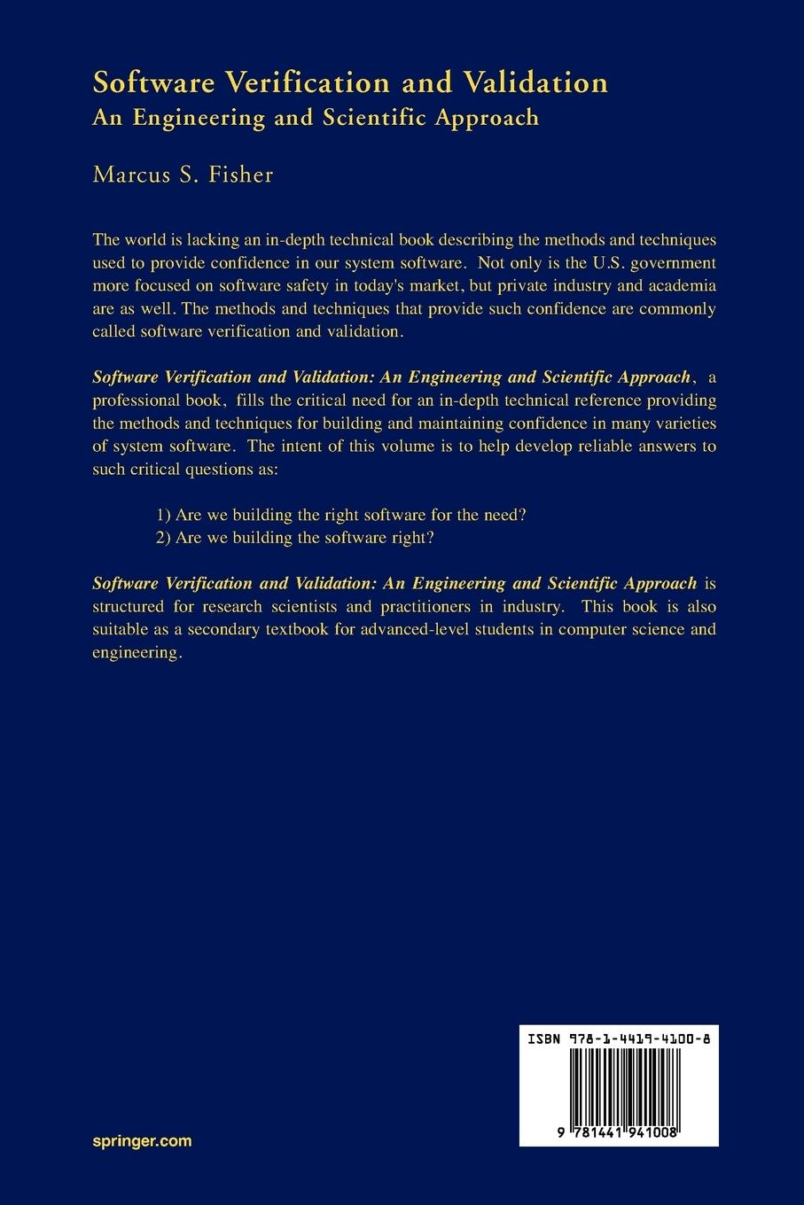 Rückseitencover Software Verification and Validation