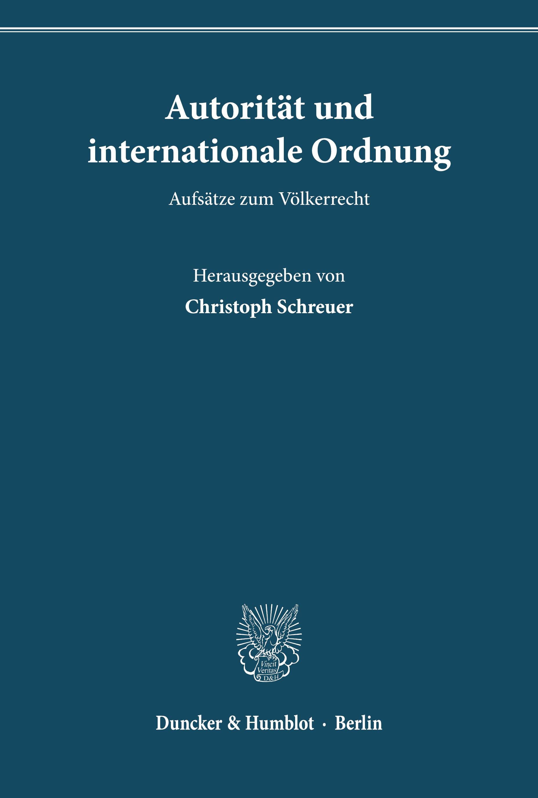 Vorderes Coverbild Autorität und internationale Ordnung.