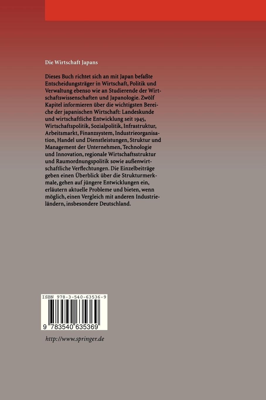 Rückseitencover Die Wirtschaft Japans