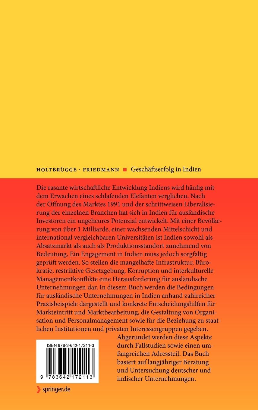 Rückseitencover Geschäftserfolg in Indien