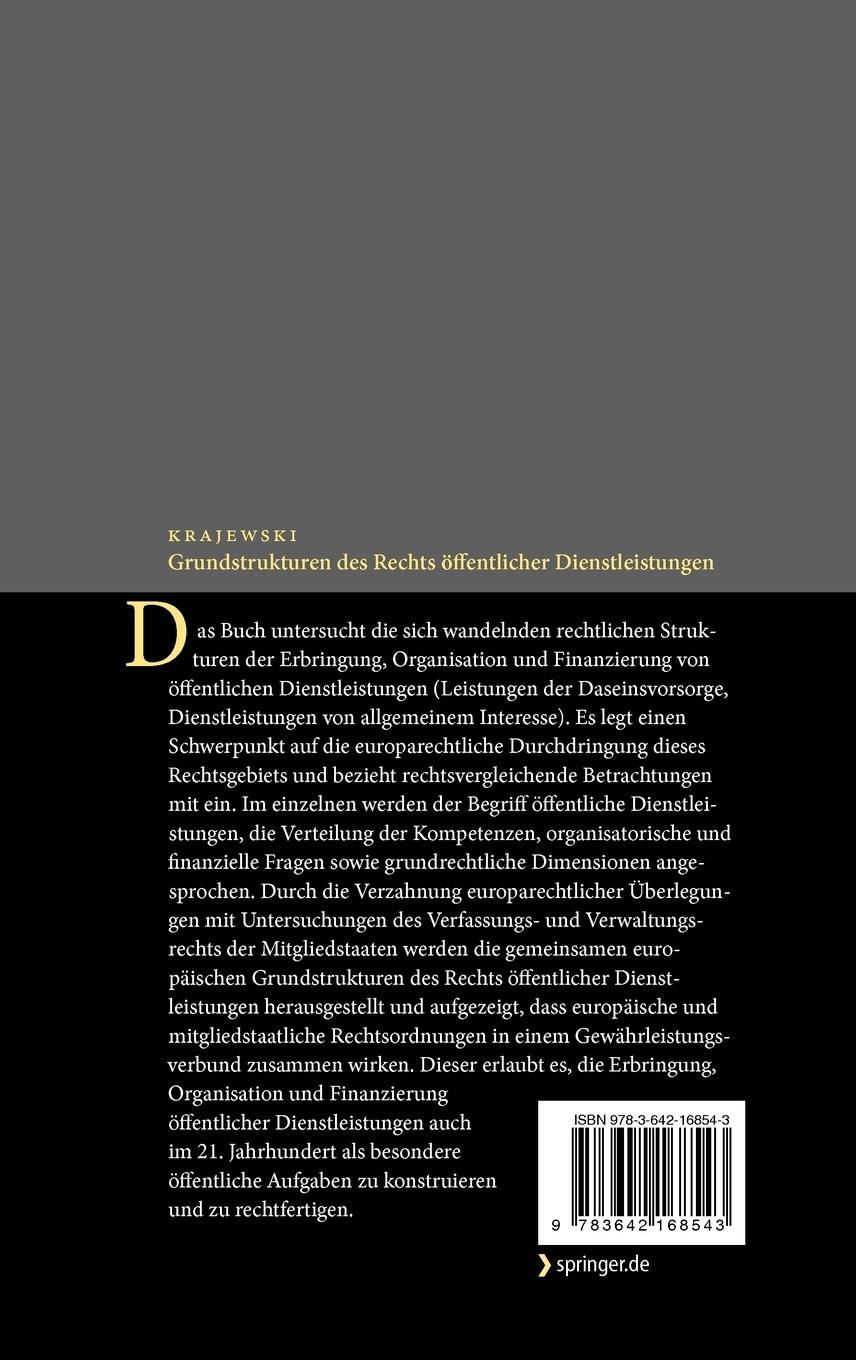 Rückseitencover Grundstrukturen des Rechts öffentlicher Dienstleistungen