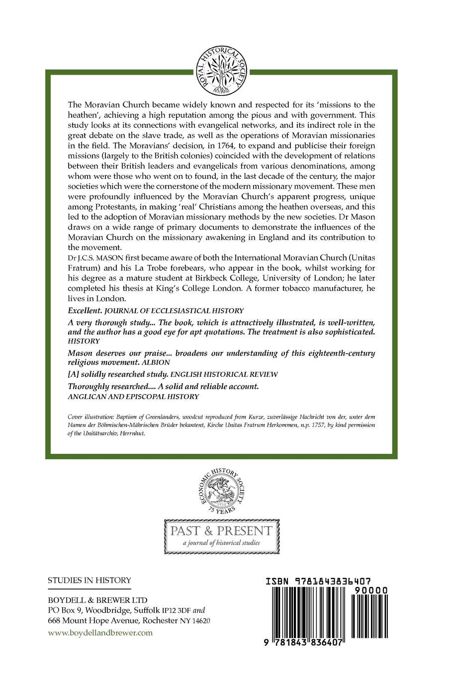 Rückseitencover The Moravian Church and the Missionary Awakening in England, 1760-1800