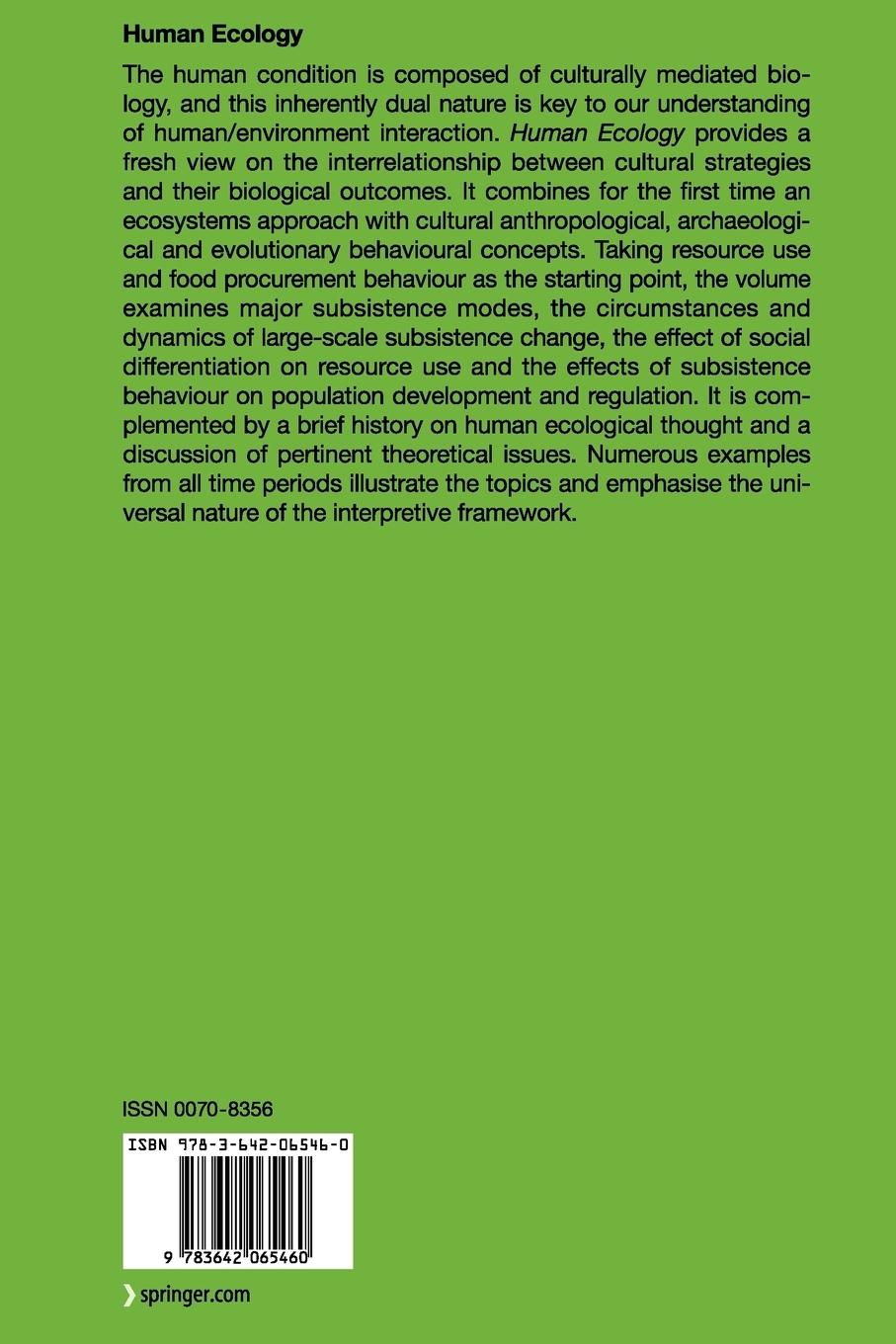 Rückseitencover Human Ecology