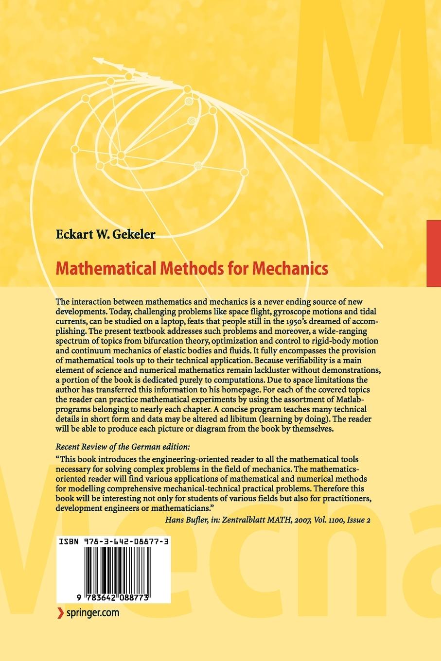 Rückseitencover Mathematical Methods for Mechanics