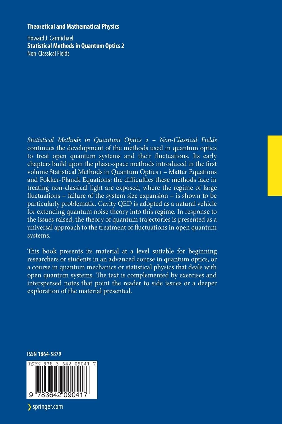 Rückseitencover Statistical Methods in Quantum Optics 2