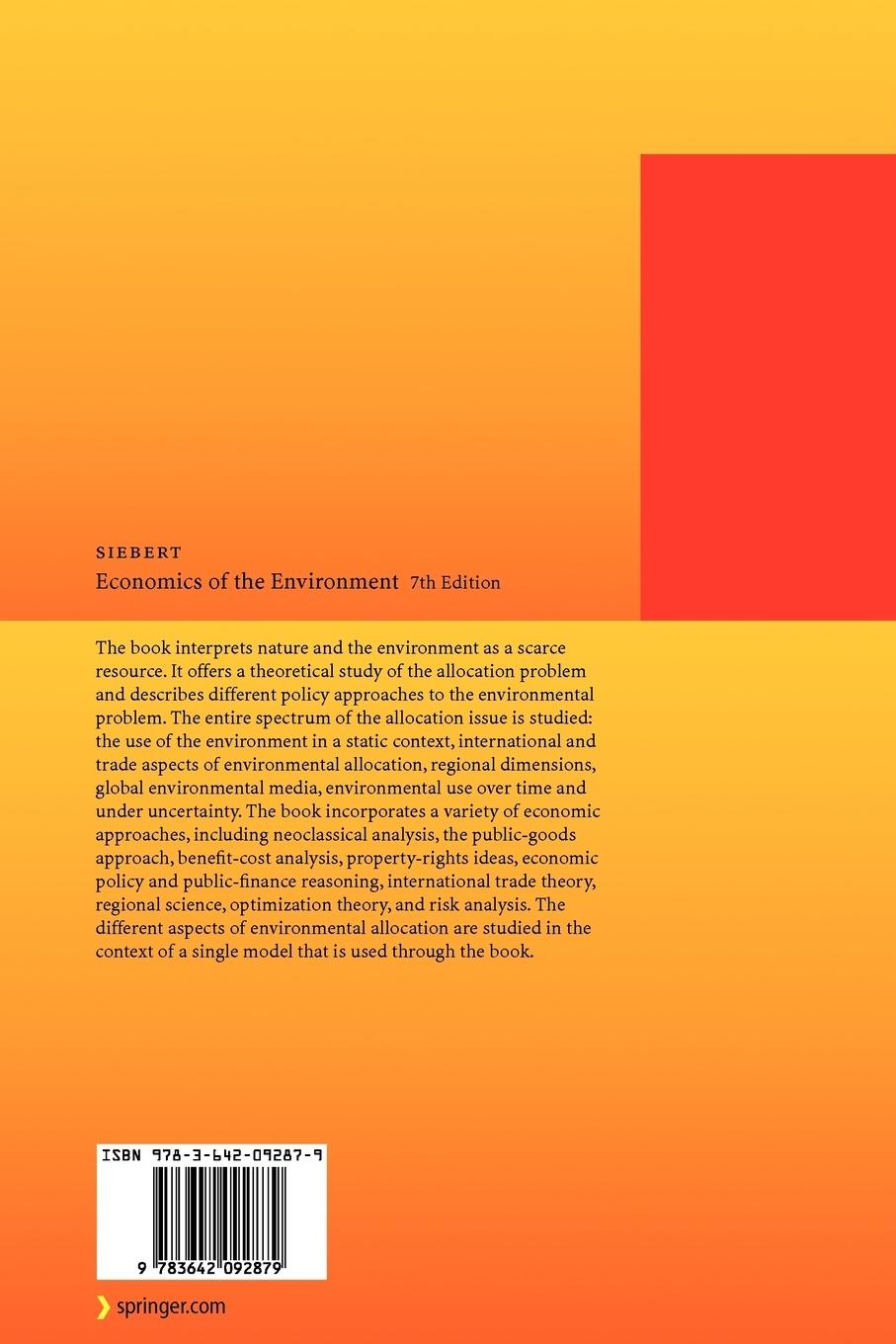 Rückseitencover Economics of the Environment