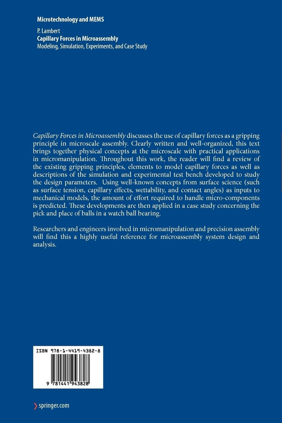 Rückseitencover Capillary Forces in Microassembly