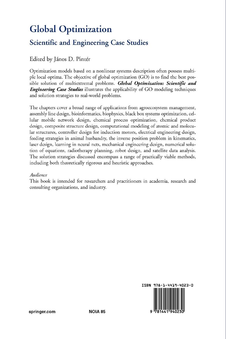 Rückseitencover Global Optimization