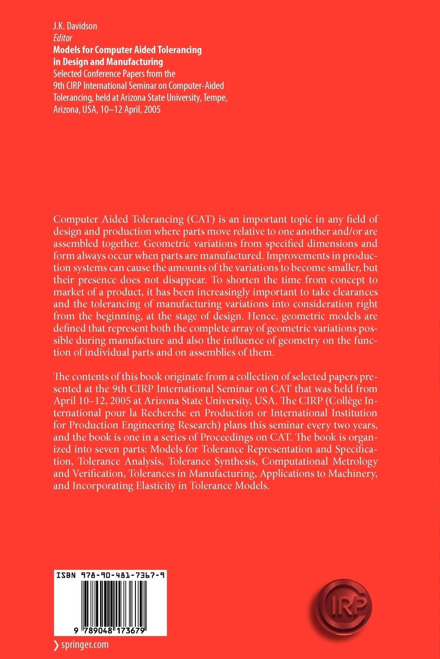 Rückseitencover Models for Computer Aided Tolerancing in Design and Manufacturing