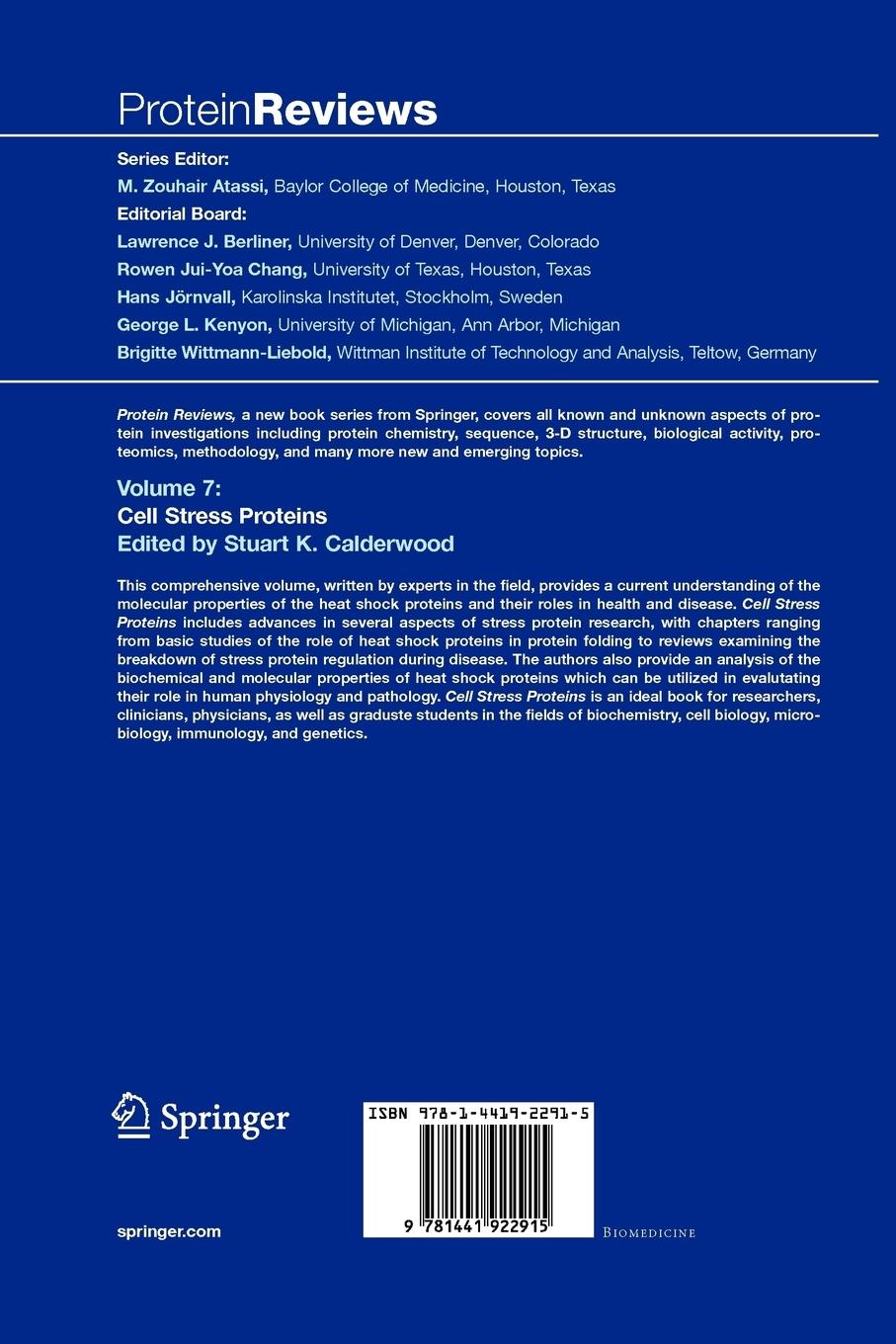 Rückseitencover Cell Stress Proteins