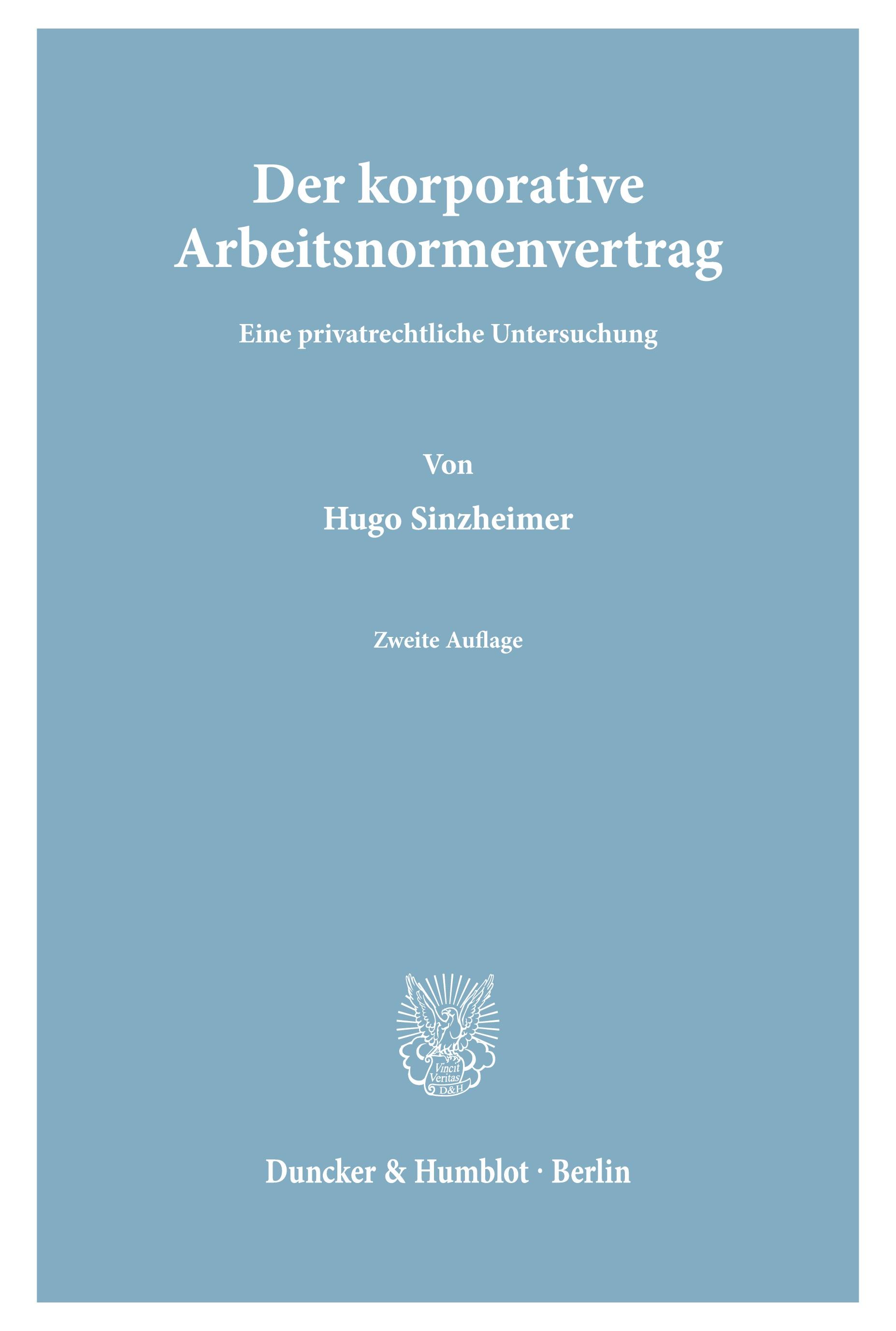Vorderes Coverbild Der korporative Arbeitsnormenvertrag.
