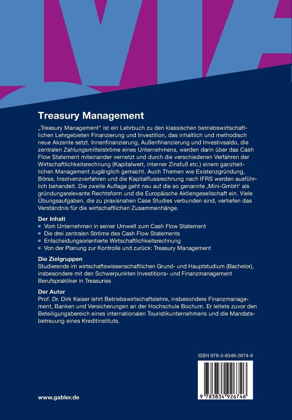 Rückseitencover Treasury Management