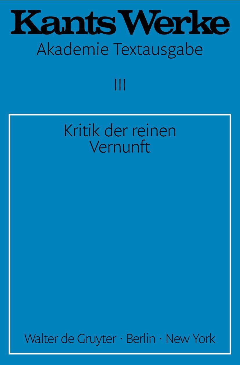 Vorderes Coverbild Kritik der reinen Vernunft