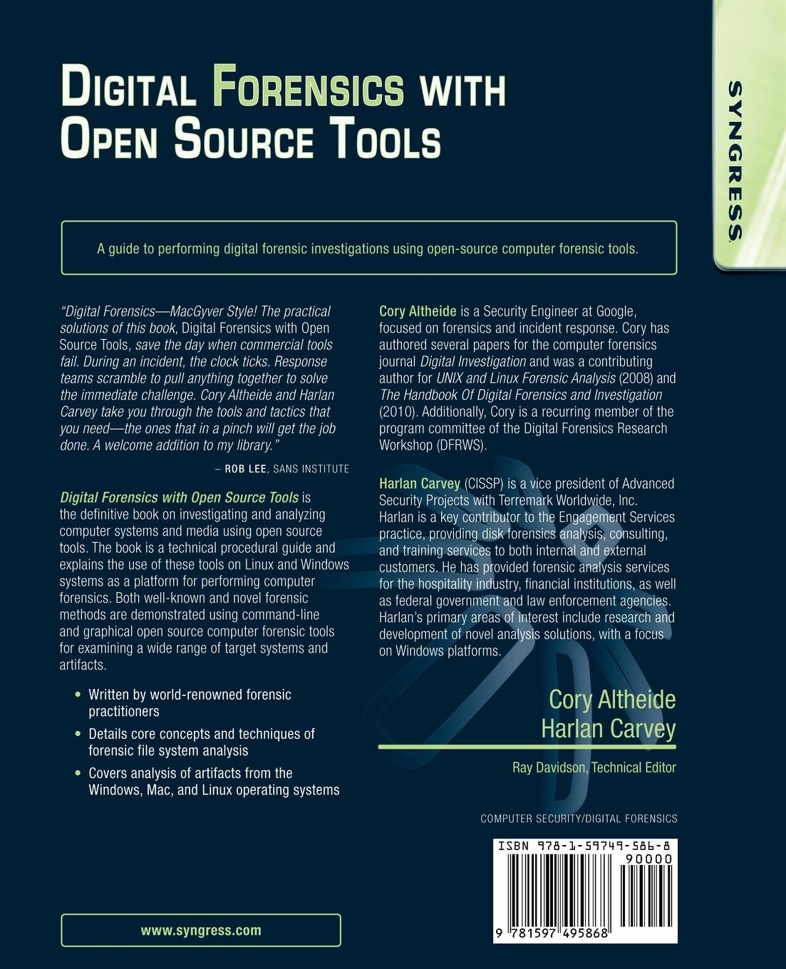 Rückseitencover Digital Forensics with Open Source Tools