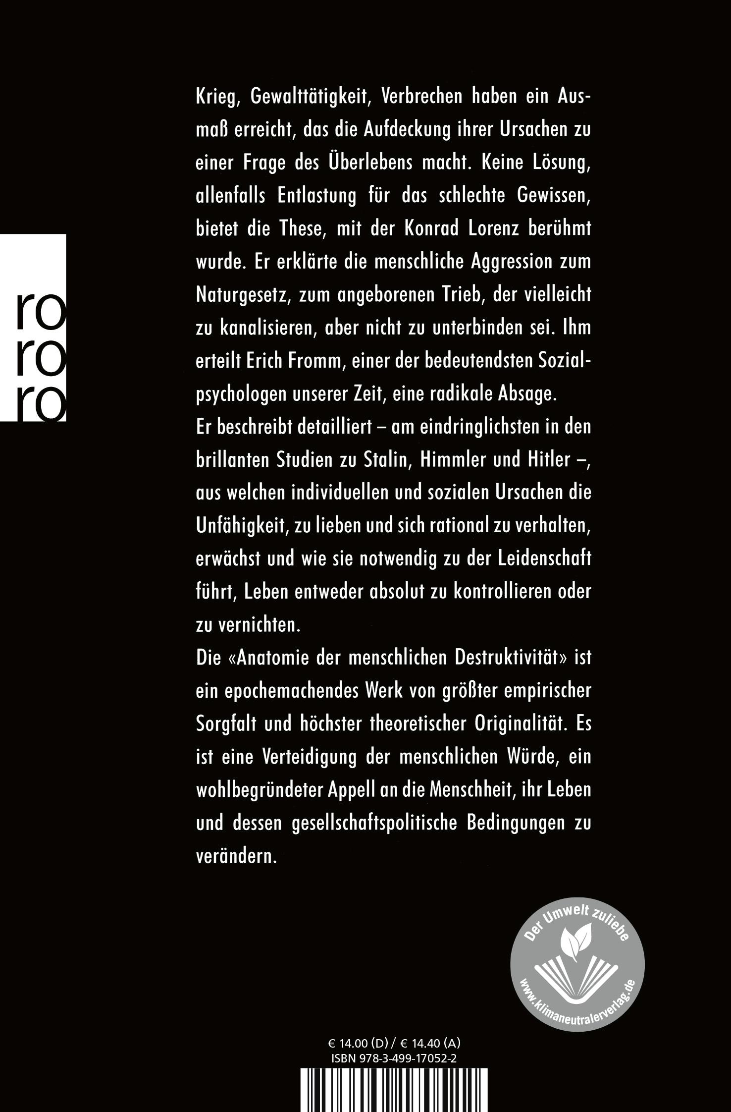 Rückseitencover Anatomie der menschlichen Destruktivität