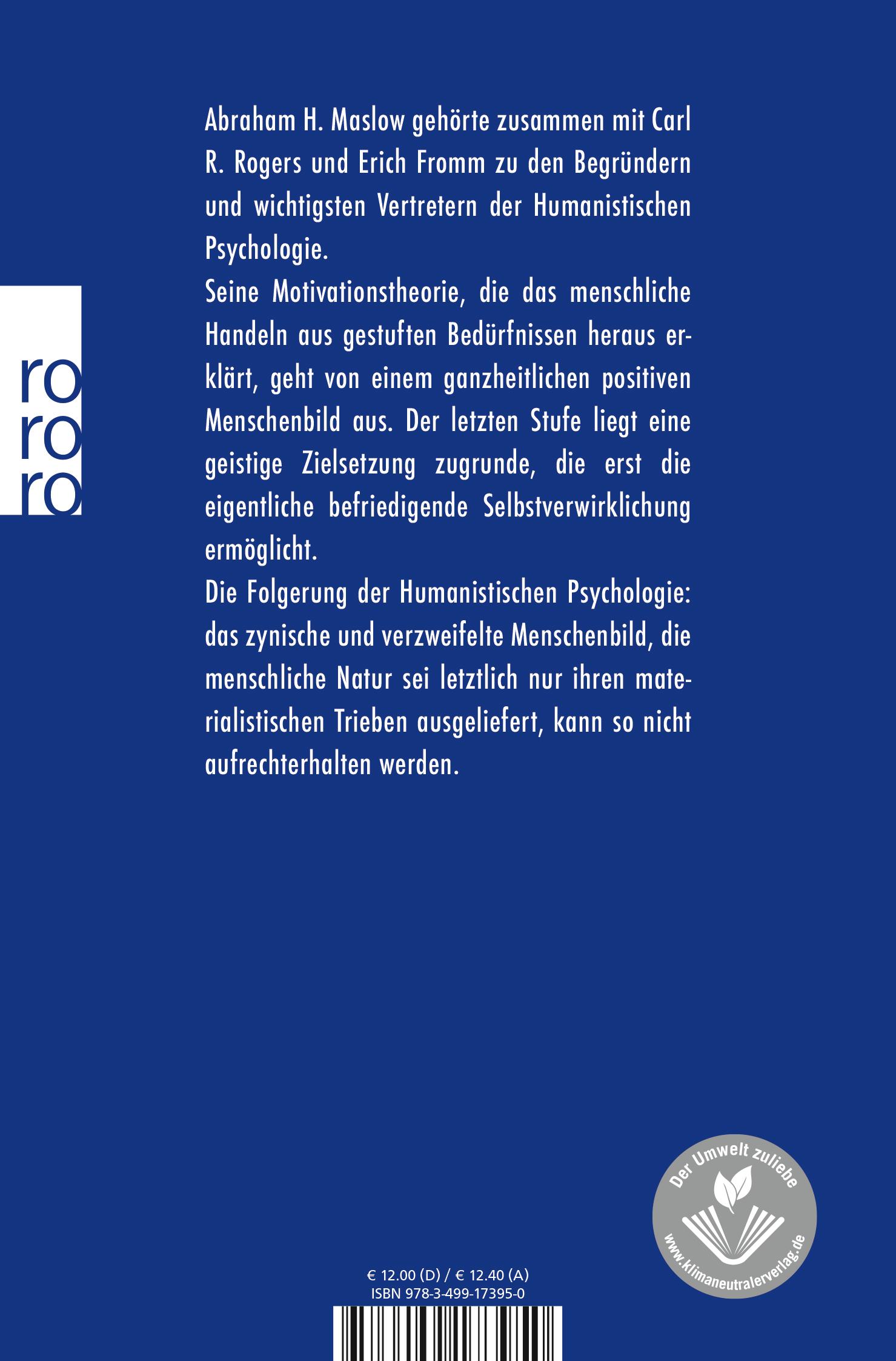 Rückseitencover Motivation und Persönlichkeit