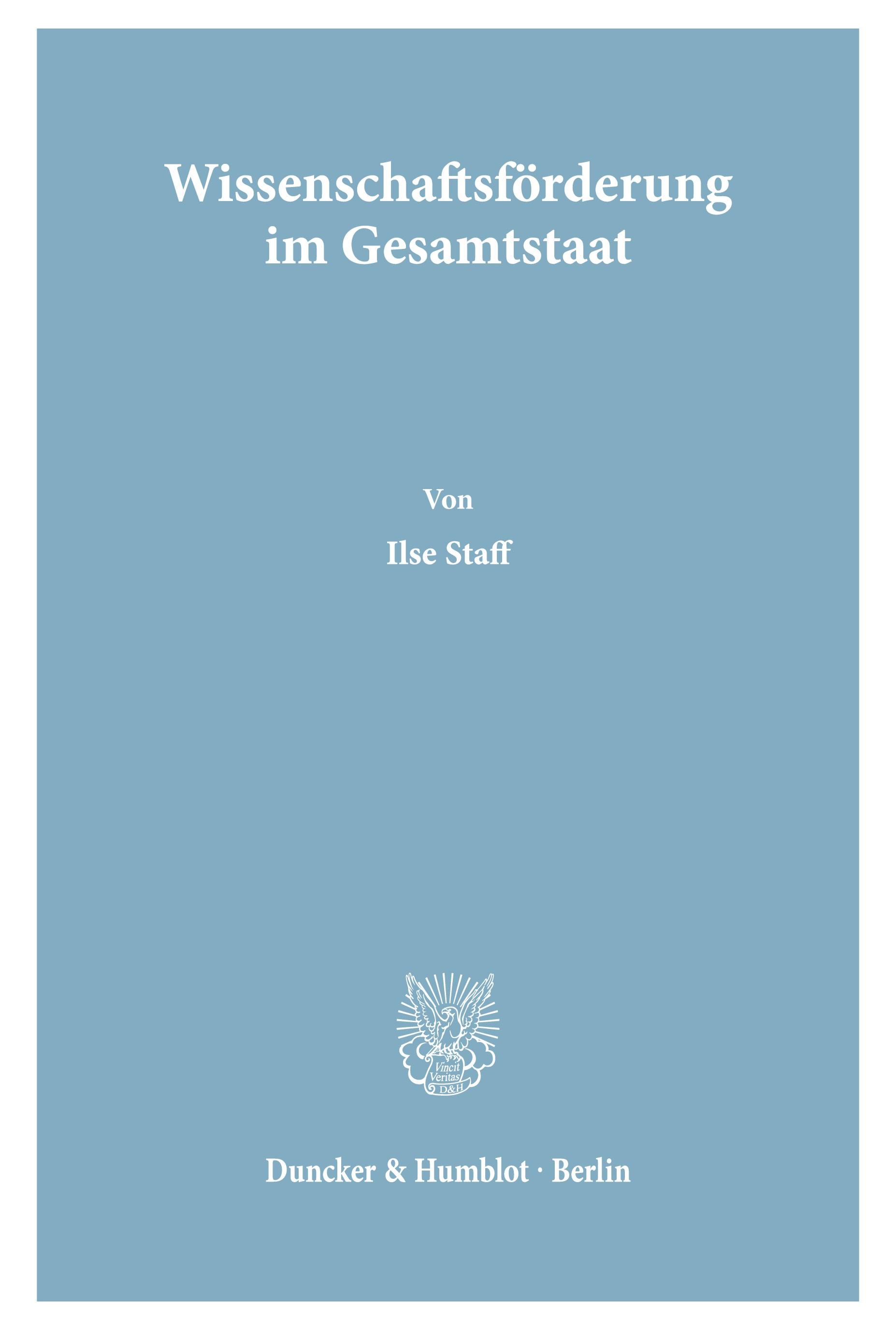 Vorderes Coverbild Wissenschaftsförderung im Gesamtstaat.