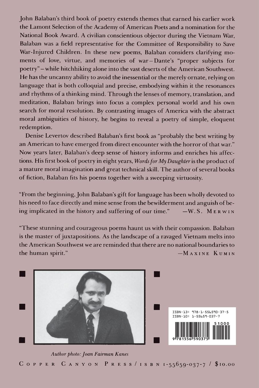 Rückseitencover Words for My Daughter