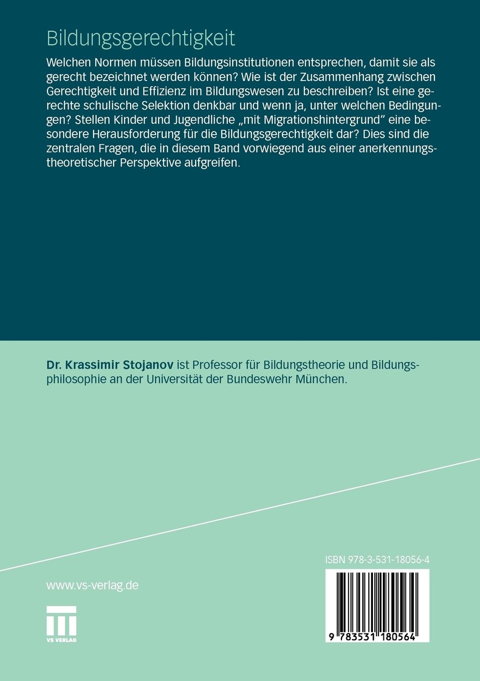 Rückseitencover Bildungsgerechtigkeit