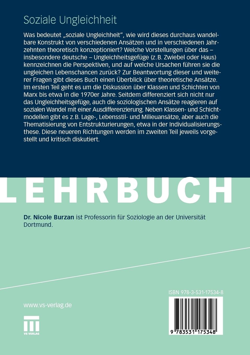 Rückseitencover Soziale Ungleichheit