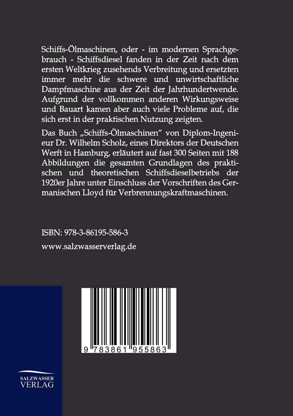 Rückseitencover Schiffs-Ölmaschinen