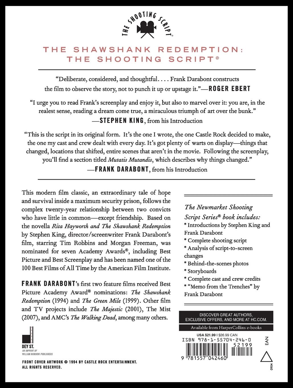 Rückseitencover Shawshank Redemption