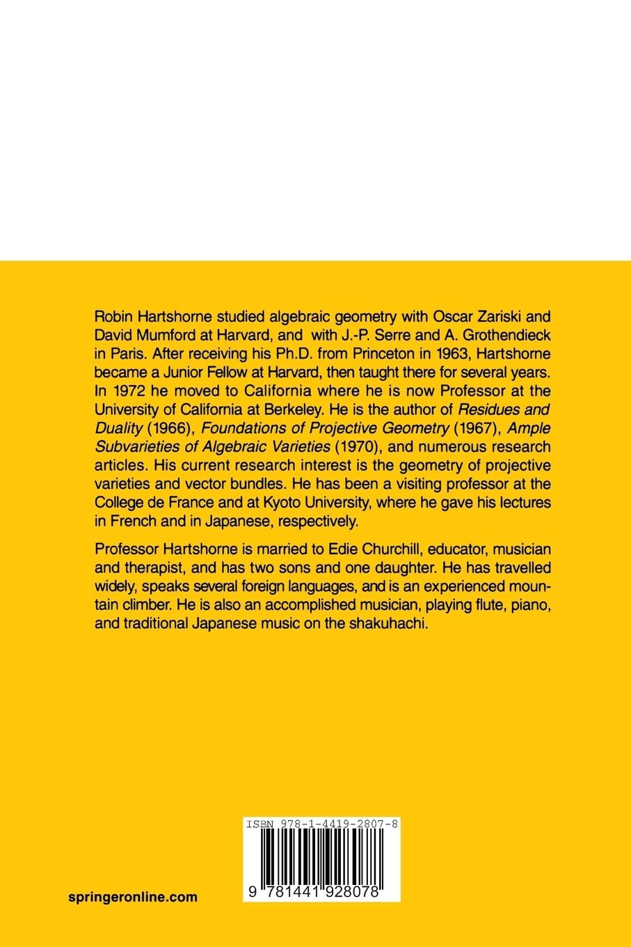 Rückseitencover Algebraic Geometry