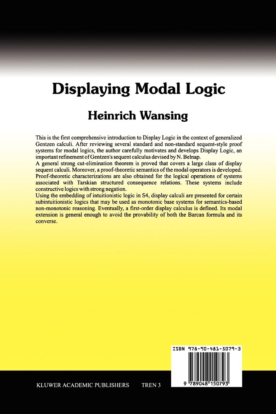 Rückseitencover Displaying Modal Logic